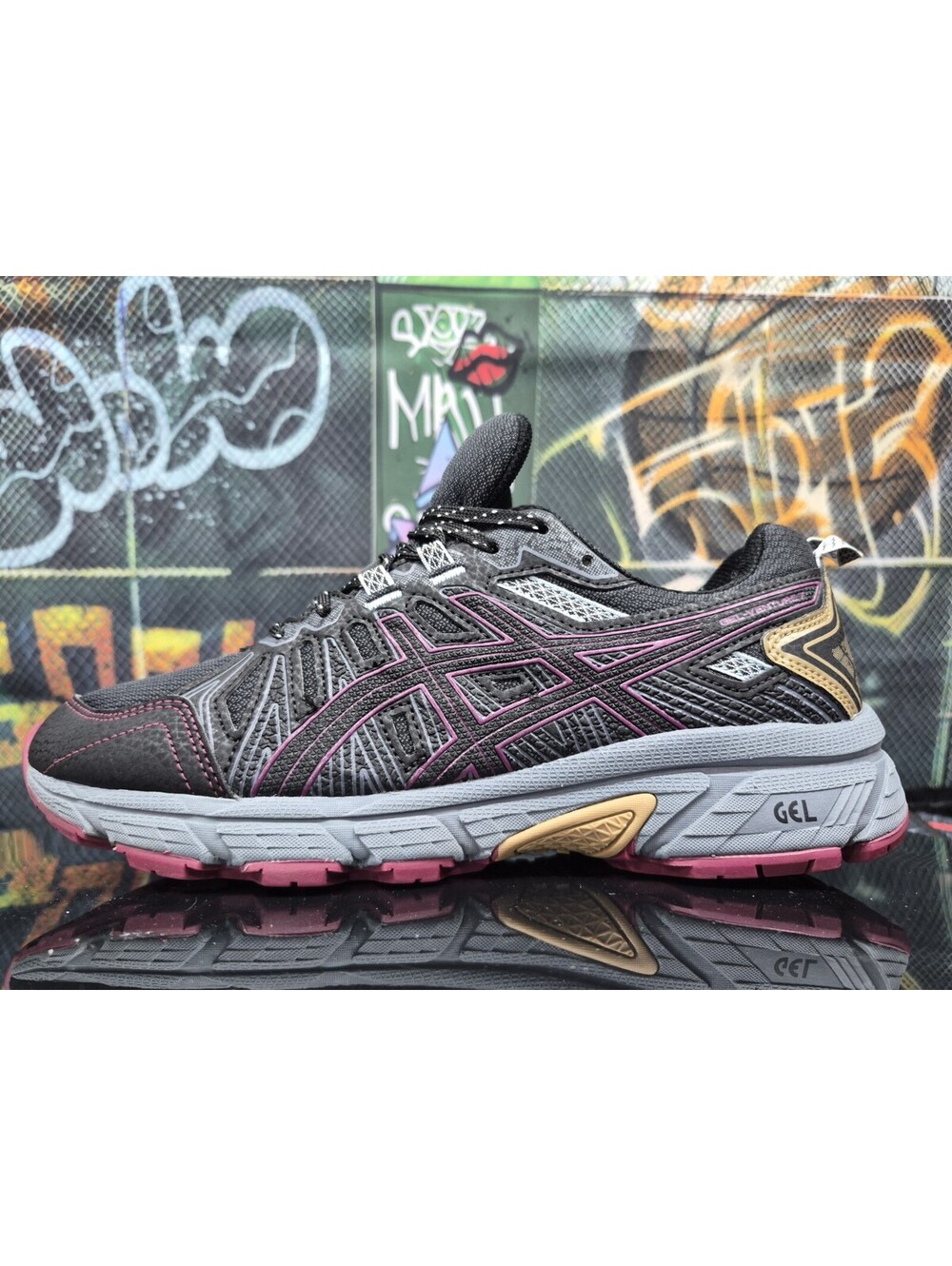 ASICS Gel Venture 7 Running Sneakers Grey Lace Up Low Comfort Women's size 8W